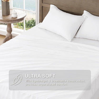 FreshCulture Queen Sheet Set - Ultra Soft Sheets for Queen Size Bed - 4 Pieces Hotel Luxury Queen Bed Sheets