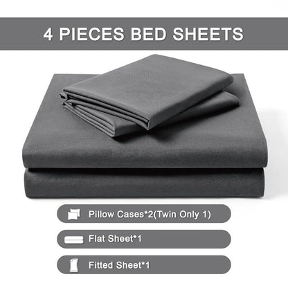 FreshCulture Queen Sheet Set - Ultra Soft Sheets for Queen Size Bed - 4 Pieces Hotel Luxury Queen Bed Sheets