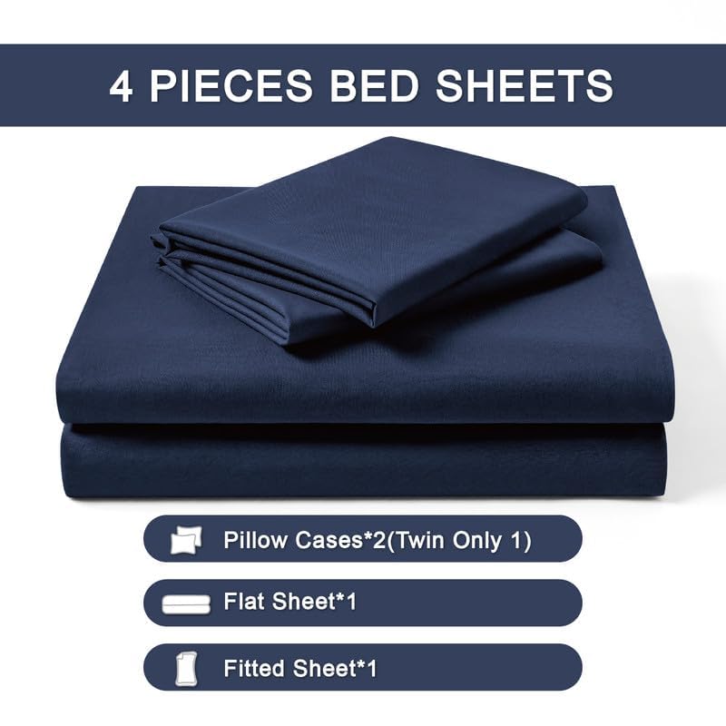 FreshCulture Queen Sheet Set - Ultra Soft Sheets for Queen Size Bed - 4 Pieces Hotel Luxury Queen Bed Sheets