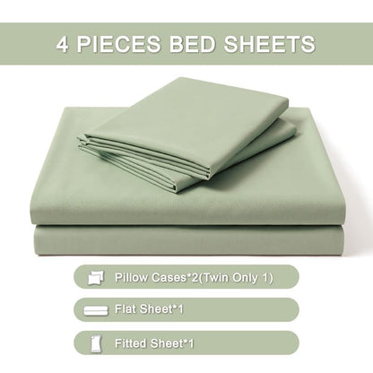 FreshCulture Queen Sheet Set - Ultra Soft Sheets for Queen Size Bed - 4 Pieces Hotel Luxury Queen Bed Sheets