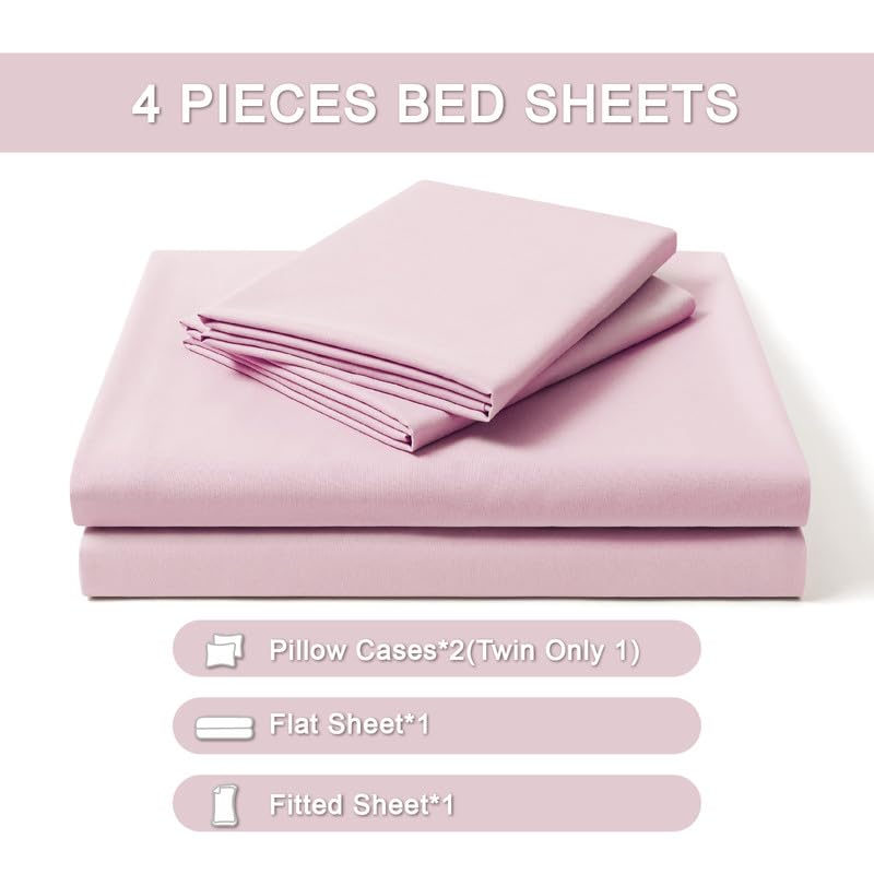 FreshCulture Queen Sheet Set - Ultra Soft Sheets for Queen Size Bed - 4 Pieces Hotel Luxury Queen Bed Sheets