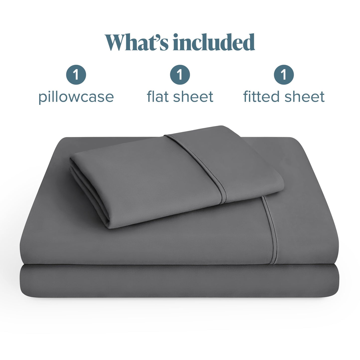 Bare Home Split Head Flex King Sheet Set - 1800 Ultra-Soft Microfiber Bed Sheets 4 Piece Set - FlexTop Bedding Sheets (Grey)