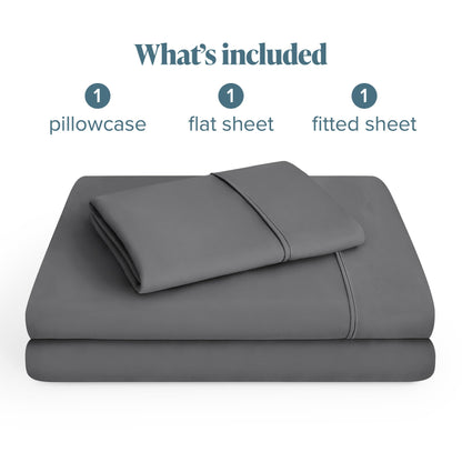 Bare Home Split Head Flex King Sheet Set - 1800 Ultra-Soft Microfiber Bed Sheets 4 Piece Set - FlexTop Bedding Sheets (Grey)