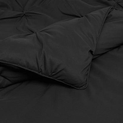 Amazon Basics King Size Comforter Sets, All-Season Down-Alternative 3-Piece Bedding Set, Pinch Pleat Design, Dark Grey