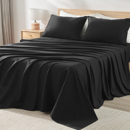 Microfiber Queen Sheet, Deep Pocket Up to 16", Hotel Luxury Breathable & Cooling Bed Sheet Set