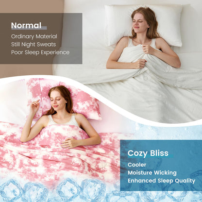 Cozy Bliss Cooling Comforter Set Queen Size, Double-Sided Cool Tech Cooling Blankets for Hot Sleepers and Night Sweats