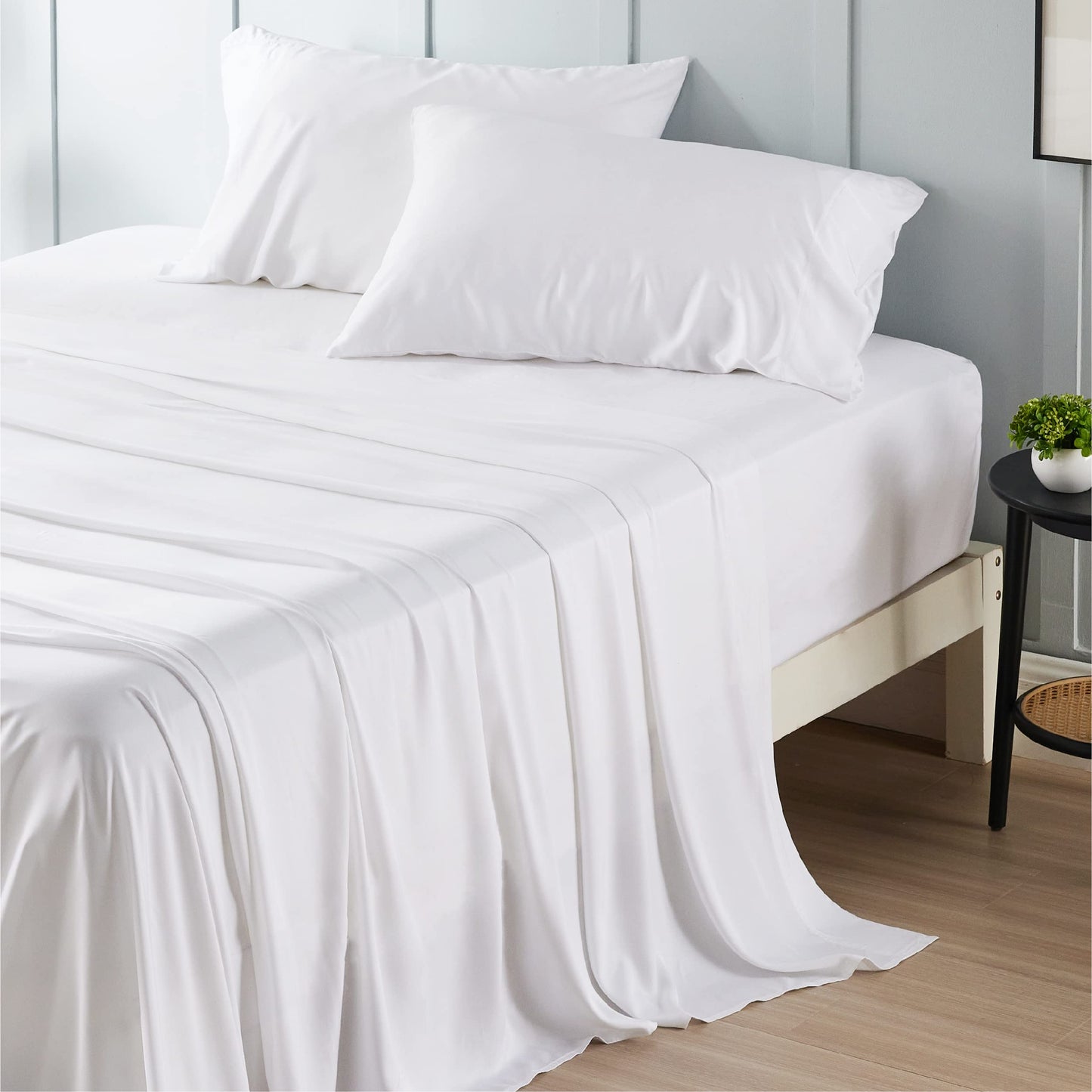 Bedsure King Size Sheet Set, Cooling Sheets King, Deep Pocket Up to 16", Hotel Luxury Silky Bedding Sheets & Pillowcases