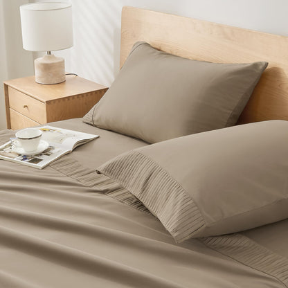 Microfiber Queen Sheet, Deep Pocket Up to 16", Hotel Luxury Breathable & Cooling Bed Sheet Set