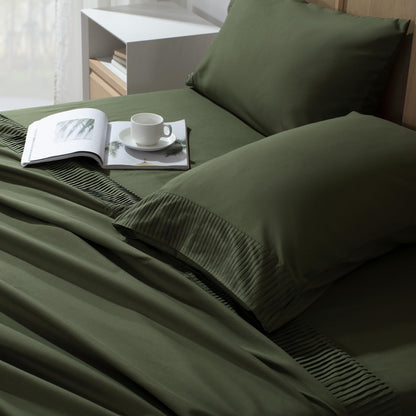 Microfiber Queen Sheet, Deep Pocket Up to 16", Hotel Luxury Breathable & Cooling Bed Sheet Set