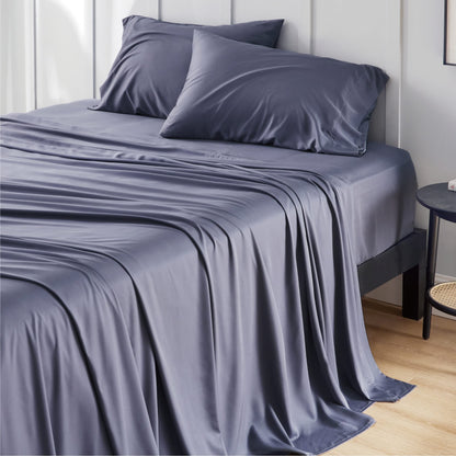 Bedsure King Size Sheet Set, Cooling Sheets King, Deep Pocket Up to 16", Hotel Luxury Silky Bedding Sheets & Pillowcases