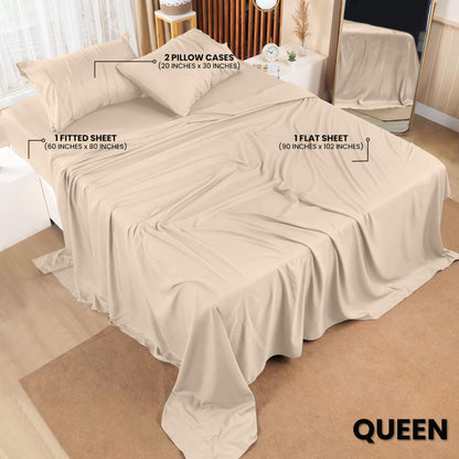 Utopia Bedding Queen Bed Sheets Set - 4 Piece Bedding - Brushed Microfiber - Shrinkage and Fade Resistant - Easy Care