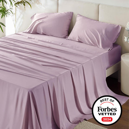 Bedsure King Size Sheet Set, Cooling Sheets King, Deep Pocket Up to 16", Hotel Luxury Silky Bedding Sheets & Pillowcases