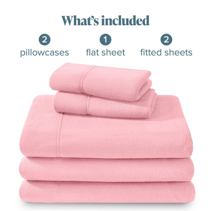 Bare Home Super Soft Fleece Sheet Set - Split Head Flex King Size - Extra Plush Polar Fleece, No-Pilling Bed Sheets - All Season Cozy Warmth