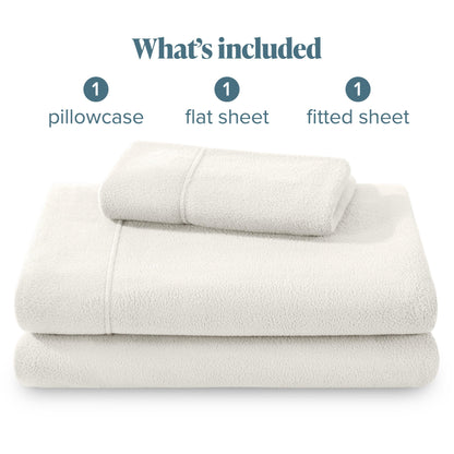 Bare Home Super Soft Fleece Sheet Set - Split Head Flex King Size - Extra Plush Polar Fleece, No-Pilling Bed Sheets - All Season Cozy Warmth