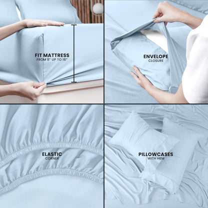 Utopia Bedding Queen Bed Sheets Set - 4 Piece Bedding - Brushed Microfiber - Shrinkage and Fade Resistant - Easy Care