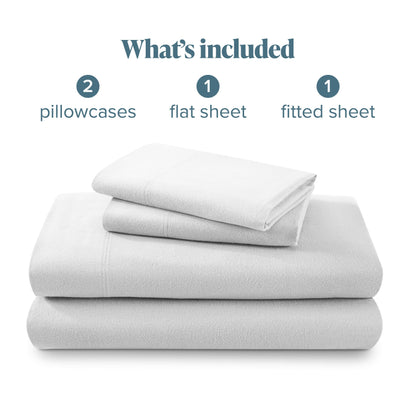 Bare Home Flannel Sheet Set 100% Cotton, Velvety Soft Heavyweight - Double Brushed Flannel - Deep Pocket (Split King, Grey)