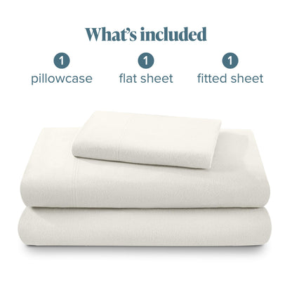 Bare Home Flannel Sheet Set 100% Cotton, Velvety Soft Heavyweight - Double Brushed Flannel - Deep Pocket (Split King, Grey)