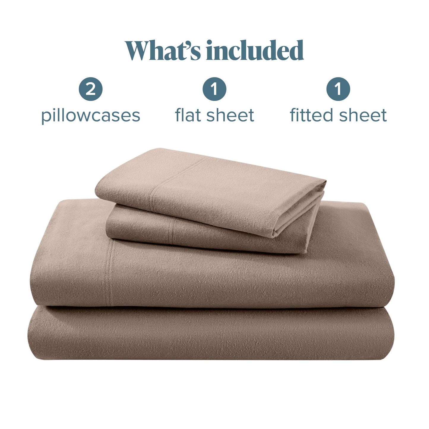 Bare Home Flannel Sheet Set 100% Cotton, Velvety Soft Heavyweight - Double Brushed Flannel - Deep Pocket (Split King, Grey)