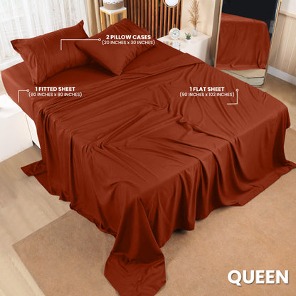 Utopia Bedding Queen Bed Sheets Set - 4 Piece Bedding - Brushed Microfiber - Shrinkage and Fade Resistant - Easy Care