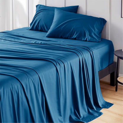 Bedsure King Size Sheet Set, Cooling Sheets King, Deep Pocket Up to 16", Hotel Luxury Silky Bedding Sheets & Pillowcases