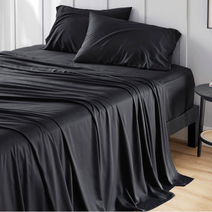 Bedsure King Size Sheet Set, Cooling Sheets King, Deep Pocket Up to 16", Hotel Luxury Silky Bedding Sheets & Pillowcases