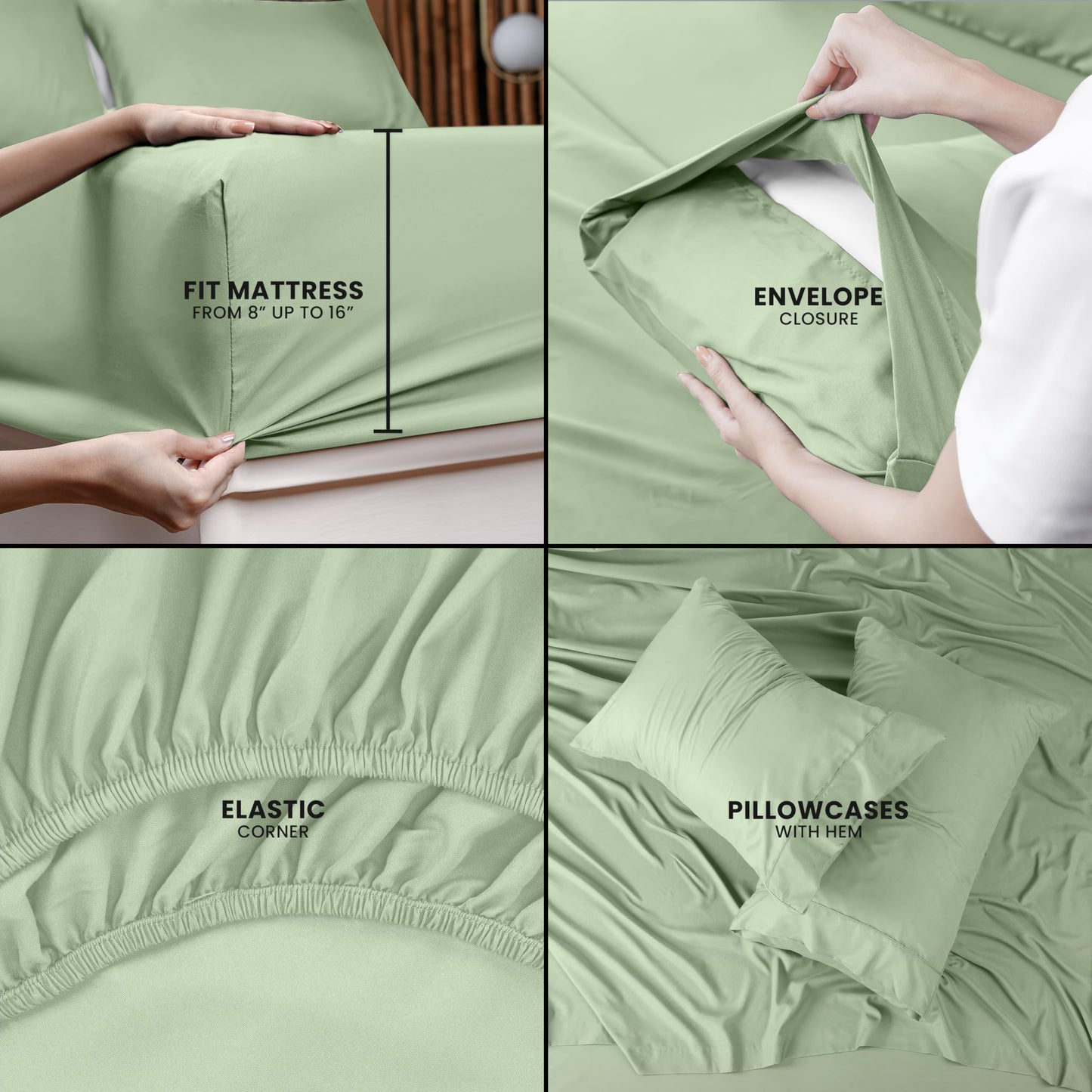 Utopia Bedding Queen Bed Sheets Set - 4 Piece Bedding - Brushed Microfiber - Shrinkage and Fade Resistant - Easy Care