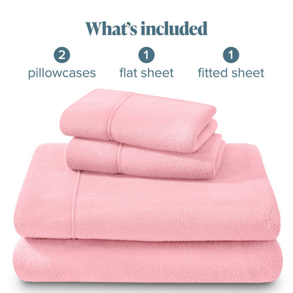 Bare Home Super Soft Fleece Sheet Set - Split Head Flex King Size - Extra Plush Polar Fleece, No-Pilling Bed Sheets - All Season Cozy Warmth