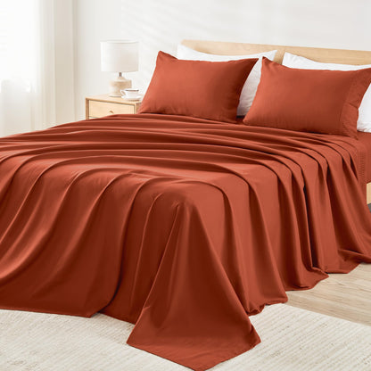 Microfiber Queen Sheet, Deep Pocket Up to 16", Hotel Luxury Breathable & Cooling Bed Sheet Set