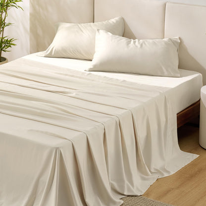 Bedsure King Size Sheet Set, Cooling Sheets King, Deep Pocket Up to 16", Hotel Luxury Silky Bedding Sheets & Pillowcases