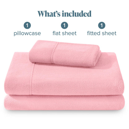 Bare Home Super Soft Fleece Sheet Set - Split Head Flex King Size - Extra Plush Polar Fleece, No-Pilling Bed Sheets - All Season Cozy Warmth