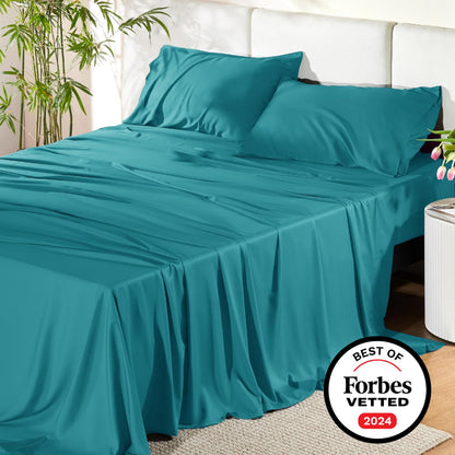 Bedsure King Size Sheet Set, Cooling Sheets King, Deep Pocket Up to 16", Hotel Luxury Silky Bedding Sheets & Pillowcases