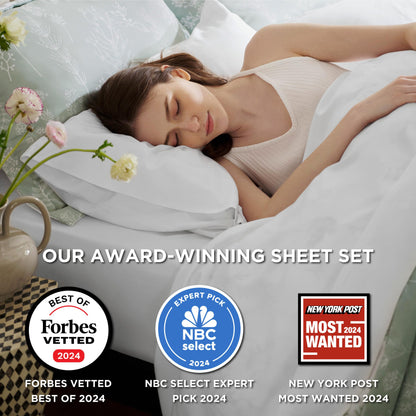 Bedsure King Size Sheet Set, Cooling Sheets King, Deep Pocket Up to 16", Hotel Luxury Silky Bedding Sheets & Pillowcases