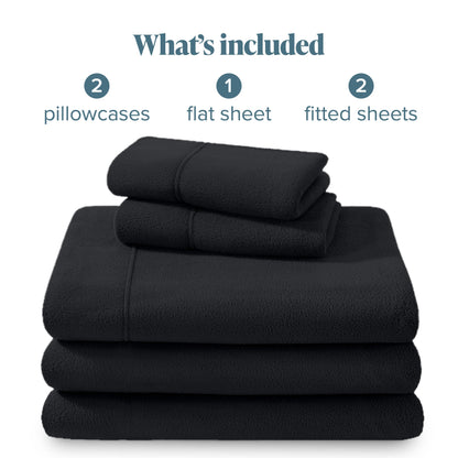 Bare Home Super Soft Fleece Sheet Set - Split Head Flex King Size - Extra Plush Polar Fleece, No-Pilling Bed Sheets - All Season Cozy Warmth