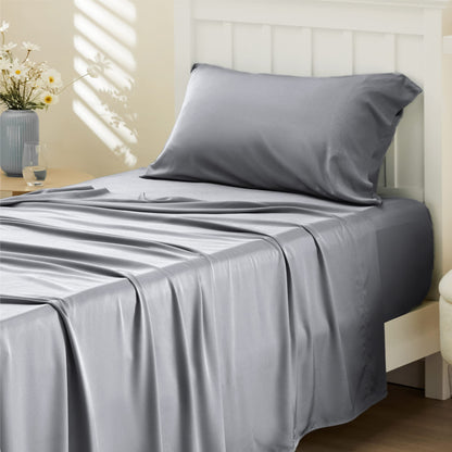 Bedsure King Size Sheet Set, Cooling Sheets King, Deep Pocket Up to 16", Hotel Luxury Silky Bedding Sheets & Pillowcases