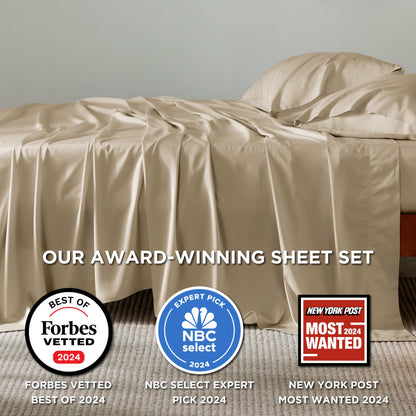 Bedsure King Size Sheet Set, Cooling Sheets King, Deep Pocket Up to 16", Hotel Luxury Silky Bedding Sheets & Pillowcases