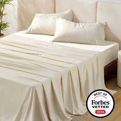 Bedsure King Size Sheet Set, Cooling Sheets King, Deep Pocket Up to 16", Hotel Luxury Silky Bedding Sheets & Pillowcases