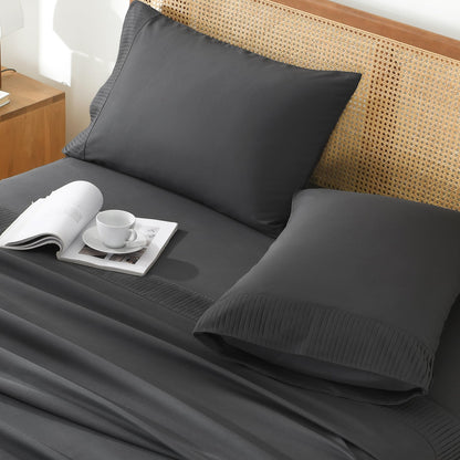 Microfiber Queen Sheet, Deep Pocket Up to 16", Hotel Luxury Breathable & Cooling Bed Sheet Set