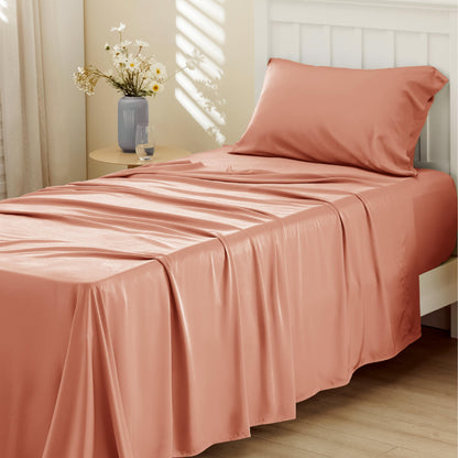 Bedsure King Size Sheet Set, Cooling Sheets King, Deep Pocket Up to 16", Hotel Luxury Silky Bedding Sheets & Pillowcases