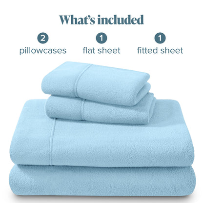 Bare Home Super Soft Fleece Sheet Set - Split Head Flex King Size - Extra Plush Polar Fleece, No-Pilling Bed Sheets - All Season Cozy Warmth