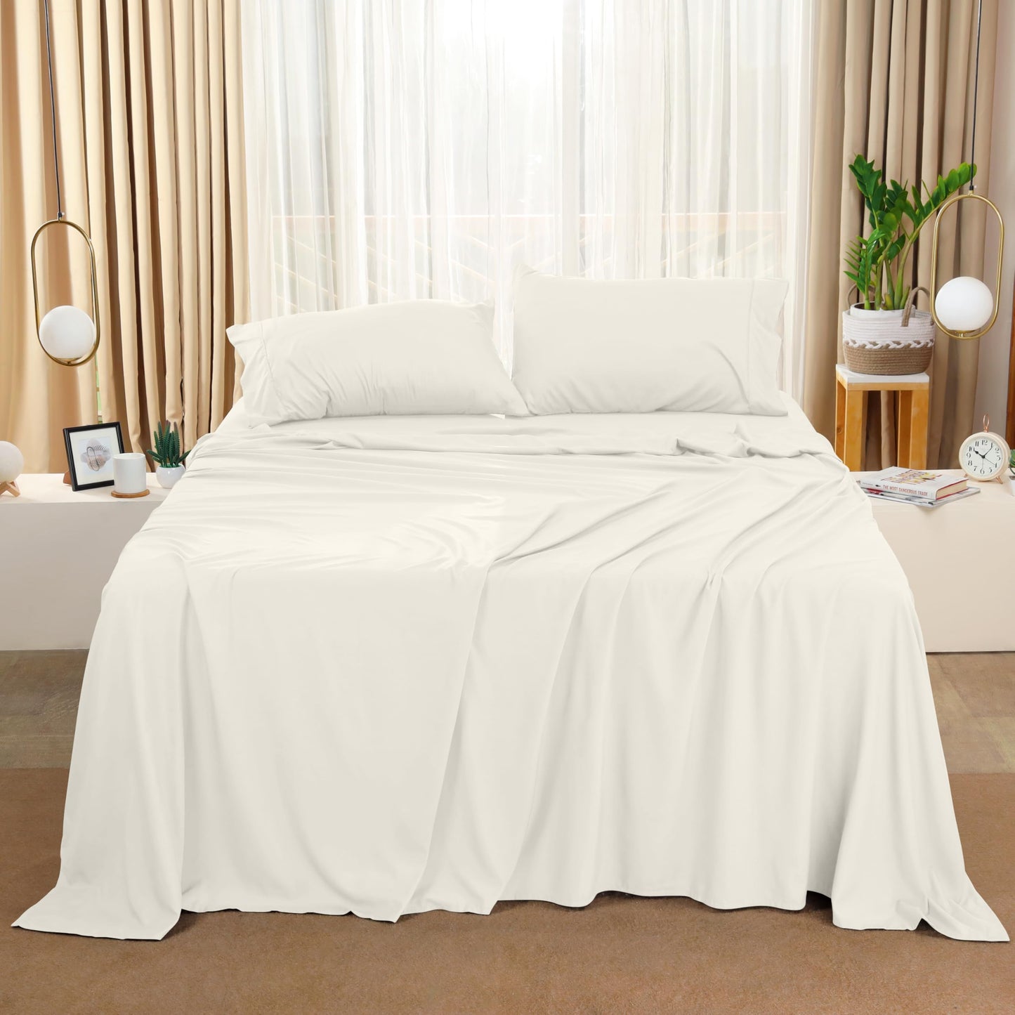 Utopia Bedding Queen Bed Sheets Set - 4 Piece Bedding - Brushed Microfiber - Shrinkage and Fade Resistant - Easy Care