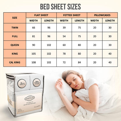 Queen Sheet Set - Luxury Hotel Bed Sheets - Soft Cooling Sheets with Elastic Corner Straps - Deep Pockets Microfiber Bedsheet 4 Piece