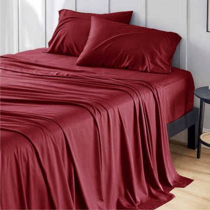 Bedsure King Size Sheet Set, Cooling Sheets King, Deep Pocket Up to 16", Hotel Luxury Silky Bedding Sheets & Pillowcases