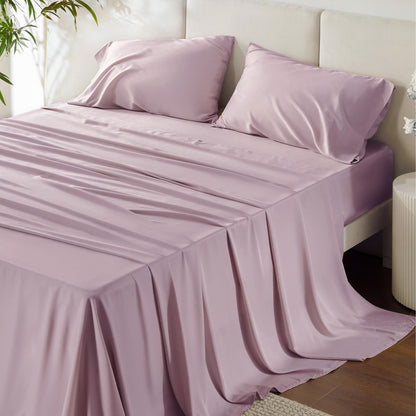 Bedsure King Size Sheet Set, Cooling Sheets King, Deep Pocket Up to 16", Hotel Luxury Silky Bedding Sheets & Pillowcases