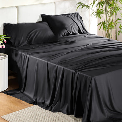 Bedsure King Size Sheet Set, Cooling Sheets King, Deep Pocket Up to 16", Hotel Luxury Silky Bedding Sheets & Pillowcases