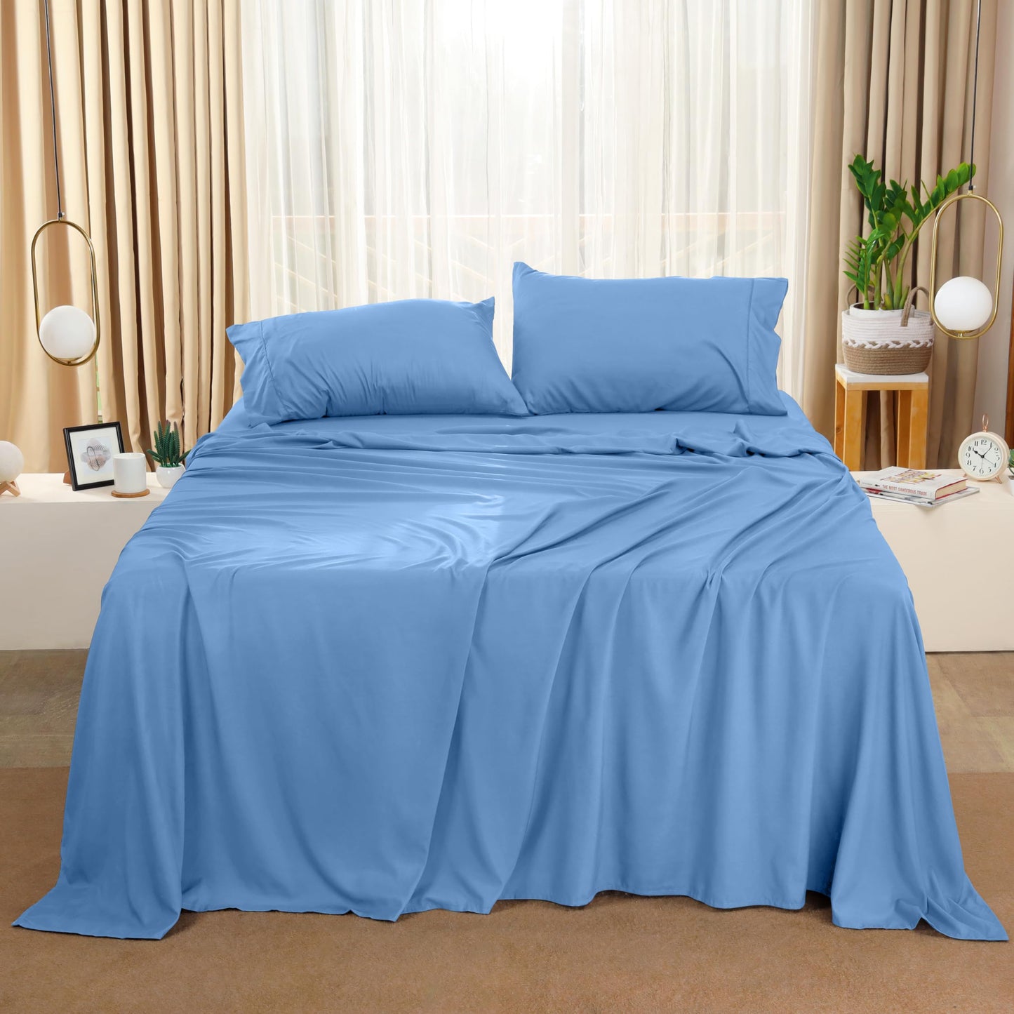 Utopia Bedding Queen Bed Sheets Set - 4 Piece Bedding - Brushed Microfiber - Shrinkage and Fade Resistant - Easy Care