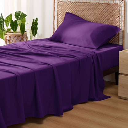 Bedsure King Size Sheet Set, Cooling Sheets King, Deep Pocket Up to 16", Hotel Luxury Silky Bedding Sheets & Pillowcases