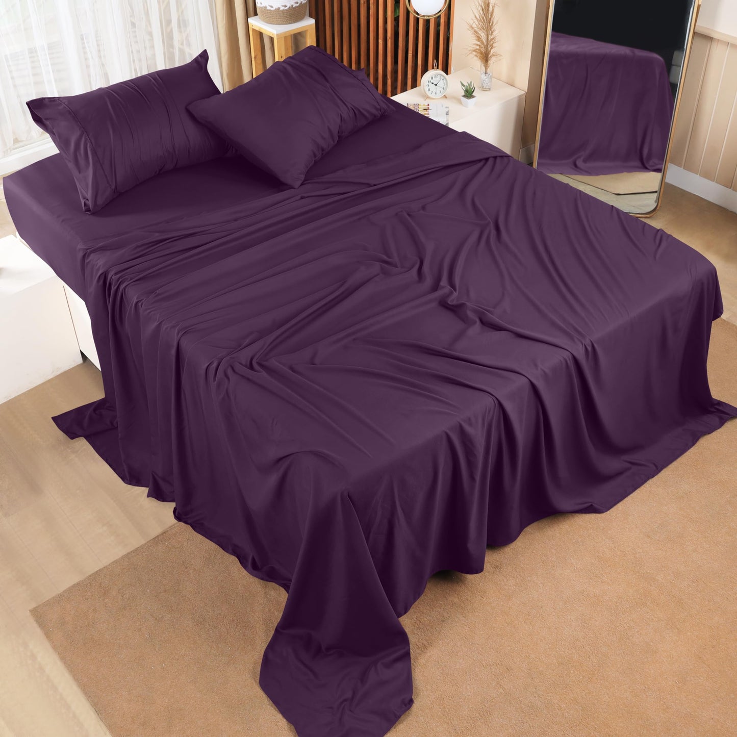 Utopia Bedding Queen Bed Sheets Set - 4 Piece Bedding - Brushed Microfiber - Shrinkage and Fade Resistant - Easy Care