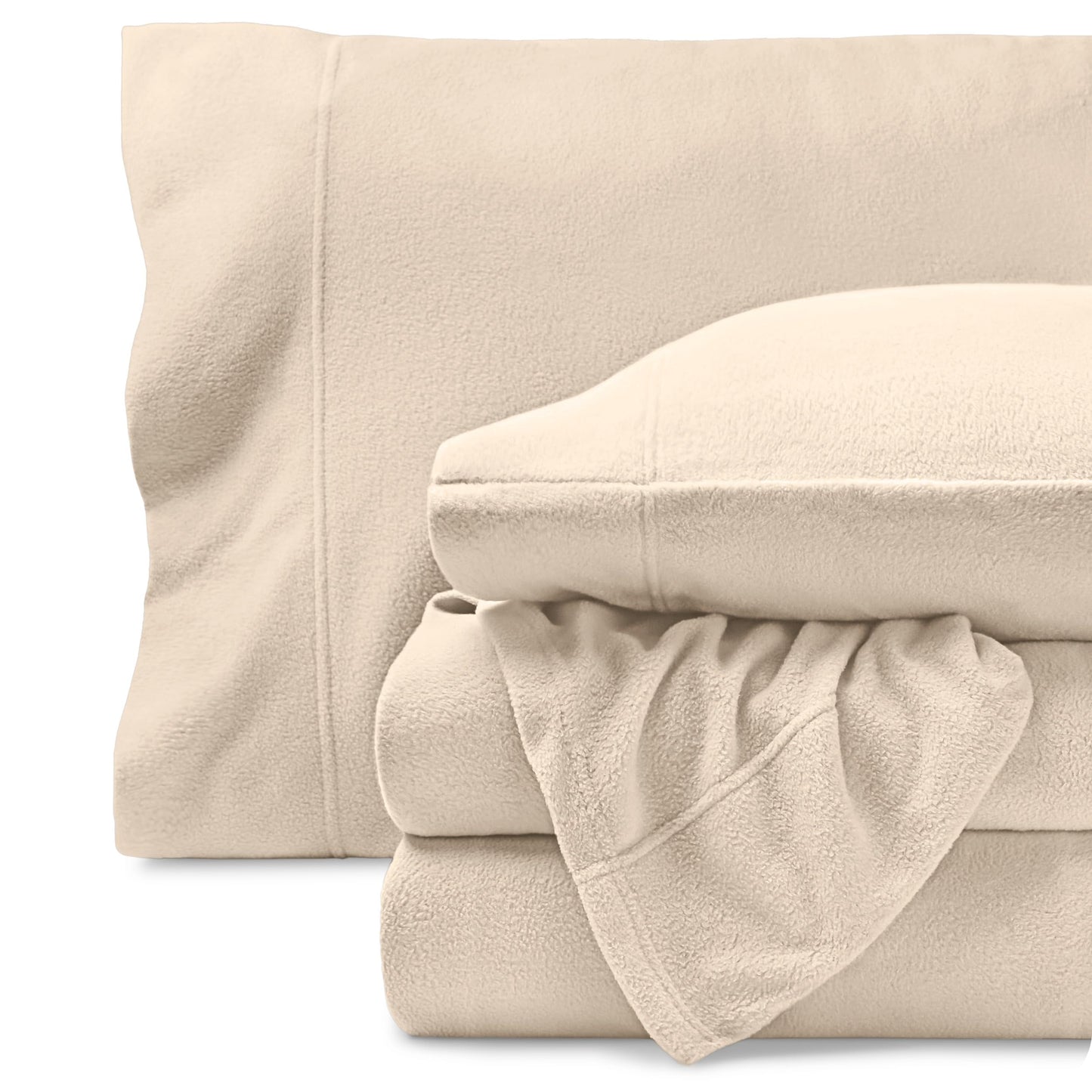 Bare Home Super Soft Fleece Sheet Set - Split Head Flex King Size - Extra Plush Polar Fleece, No-Pilling Bed Sheets - All Season Cozy Warmth