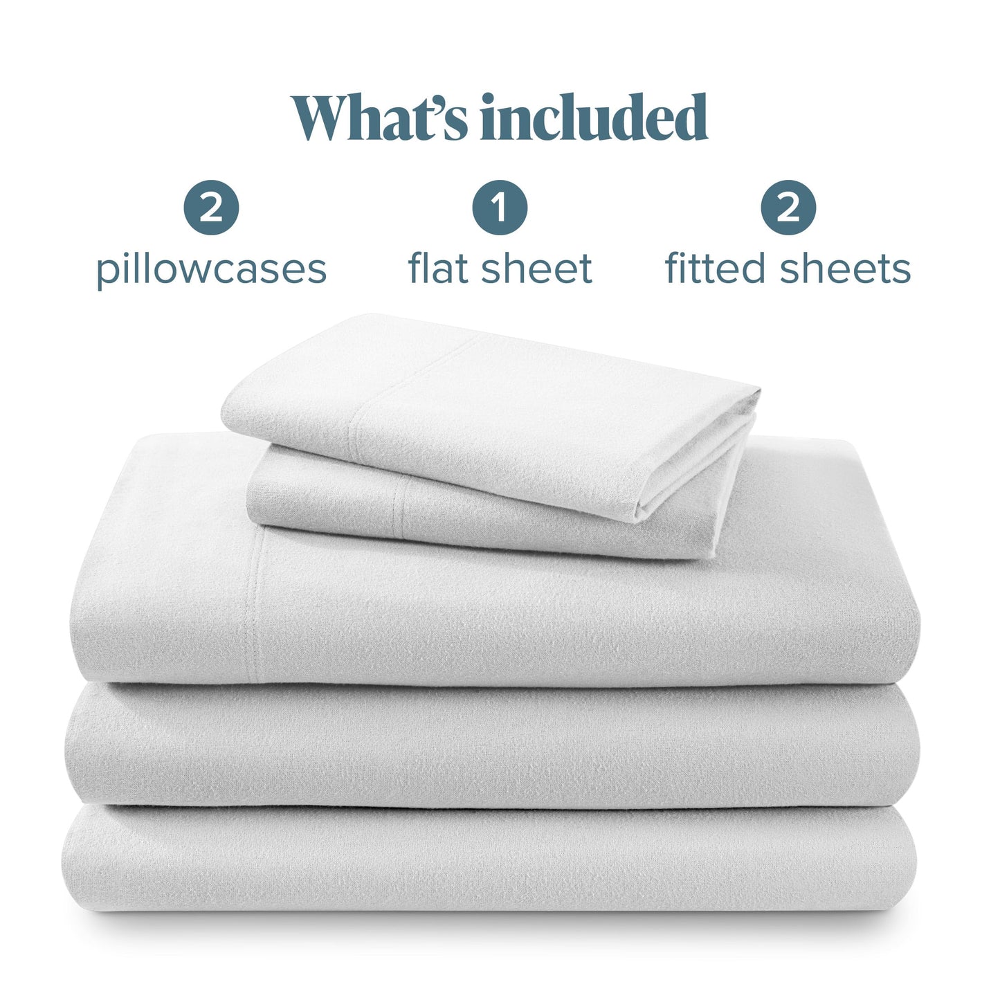 Bare Home Flannel Sheet Set 100% Cotton, Velvety Soft Heavyweight - Double Brushed Flannel - Deep Pocket (Split King, Grey)