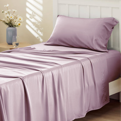 Bedsure King Size Sheet Set, Cooling Sheets King, Deep Pocket Up to 16", Hotel Luxury Silky Bedding Sheets & Pillowcases